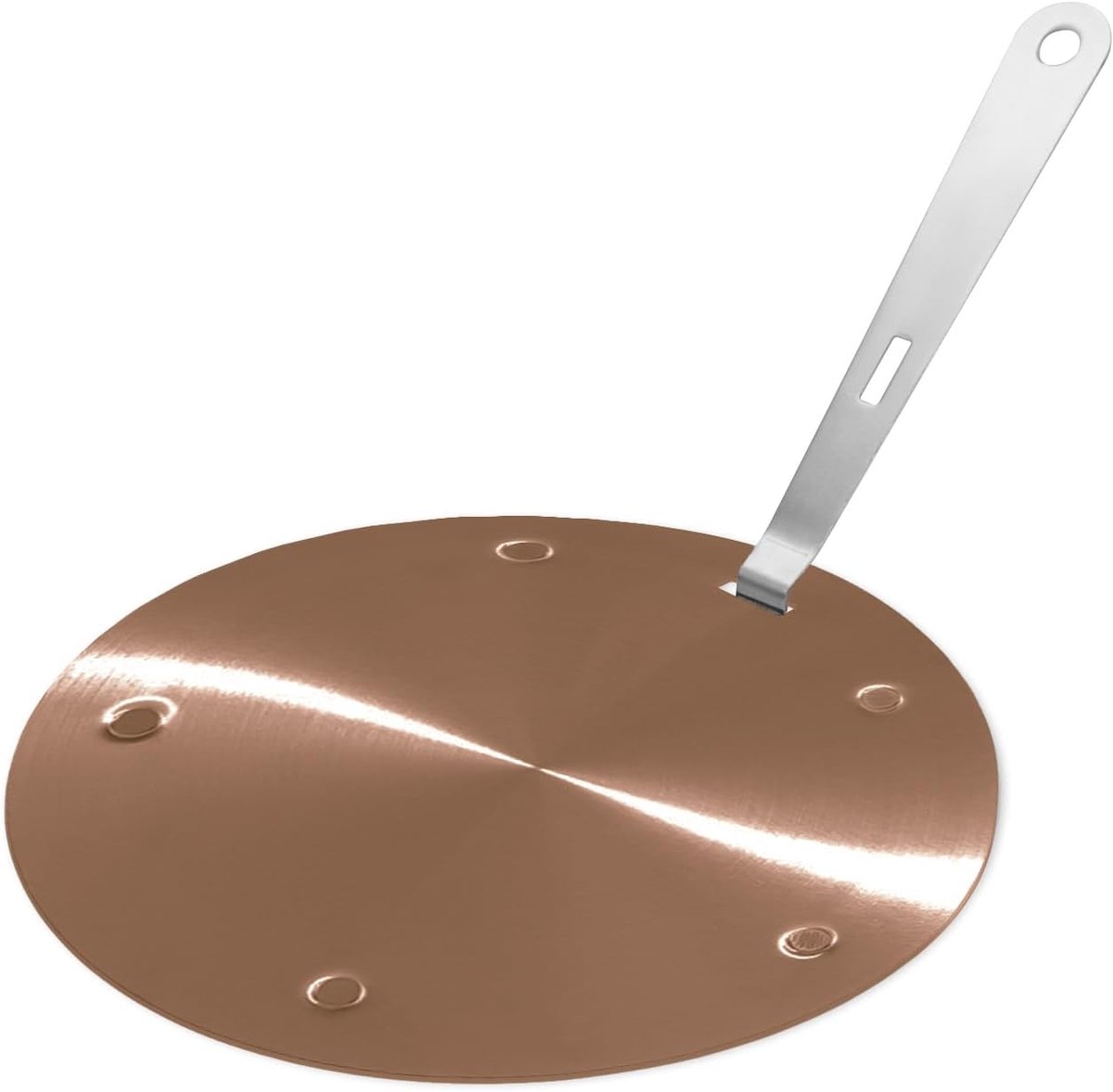 Warmteverdelingsplaat 16 cm, inductieadapter, converterschijf voor inductiekookplaat met afneembare geïsoleerde handgreep (roségoud)