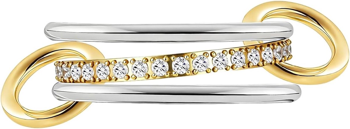 Zilveren ring voor dames, verguld, waterdicht, gouden ringen, set roestvrij staal, stapelbaar, verlovingsring, trouwringen, statement, duimring, vingerring, hypoallergeen, voor vrouwen