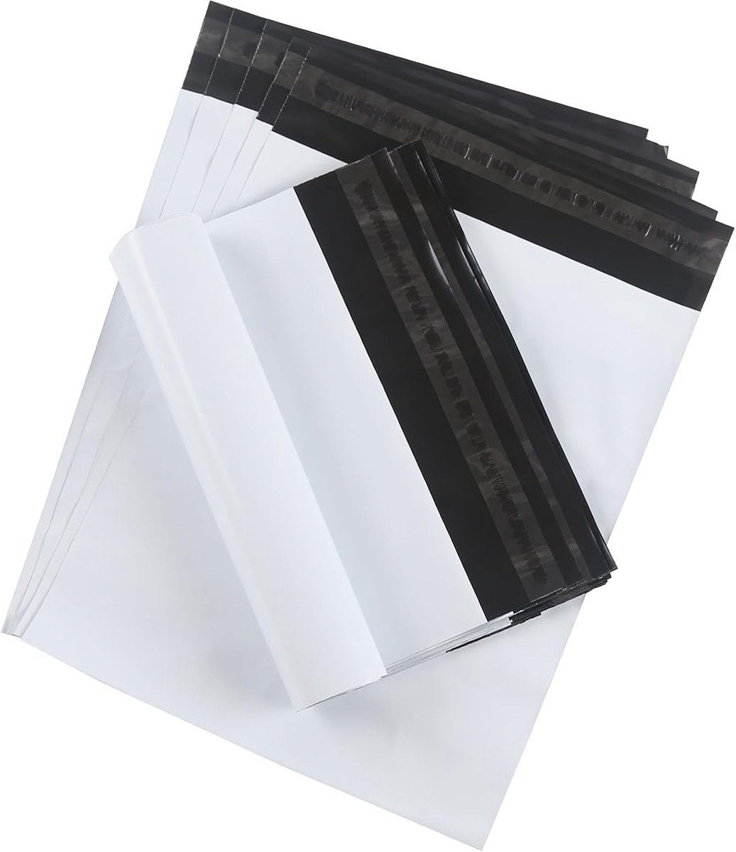 50 x 60 cm/25 stuks plastic enveloppen, witte verzending, grote verpakking, vintage, postzakken, enveloppen, zelfklevend, manipulatiebestendig en waterdicht, verzendzakken