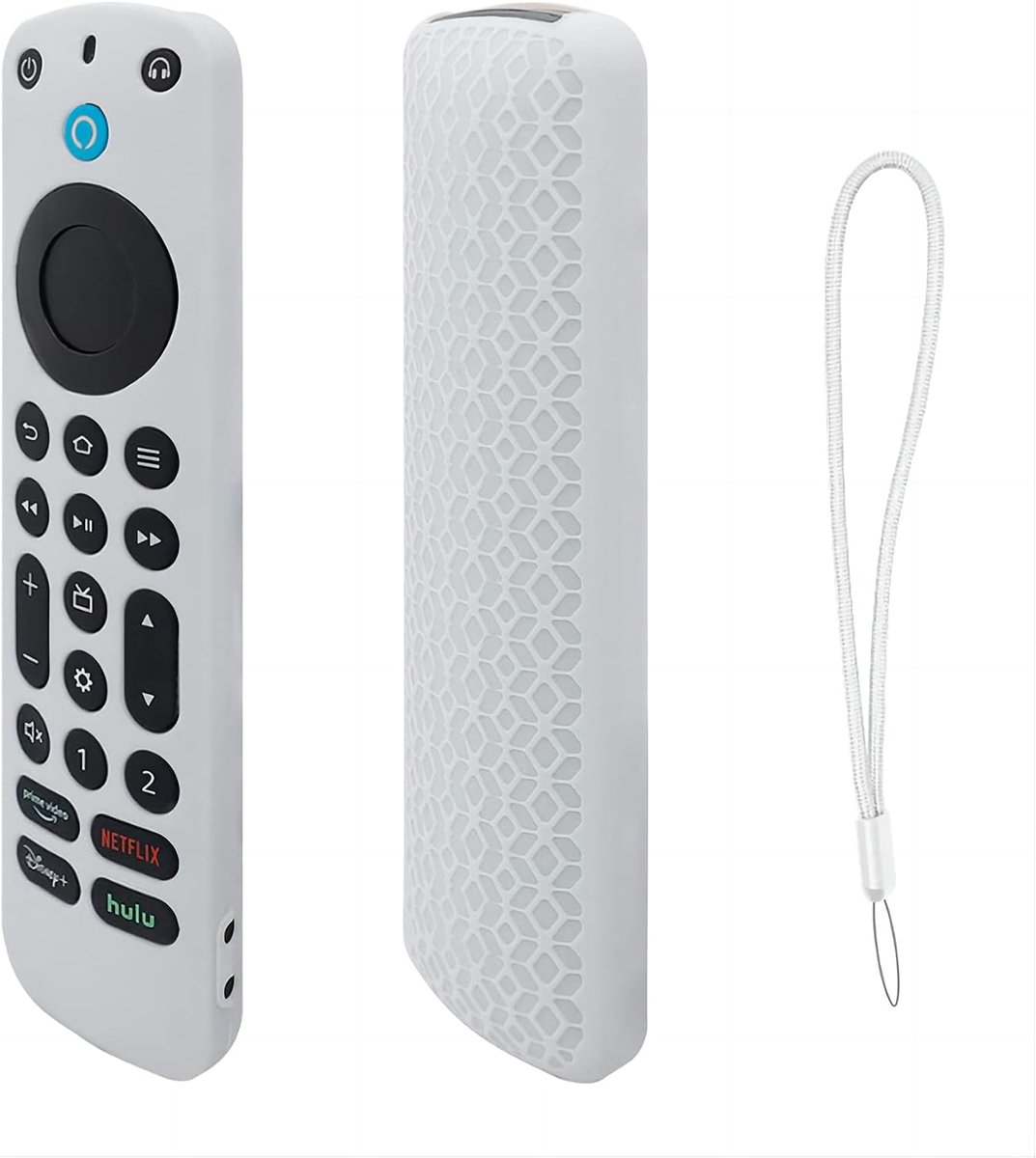 Siliconen afstandsbediening voor Alexa Voice Remote Pro, [antislip, schokbestendig, stofdicht] Hoesje voor Alexa Pro Remote Fire TV Streaming mediaspelers, Amazon Fire TV Smart TV's (wit)