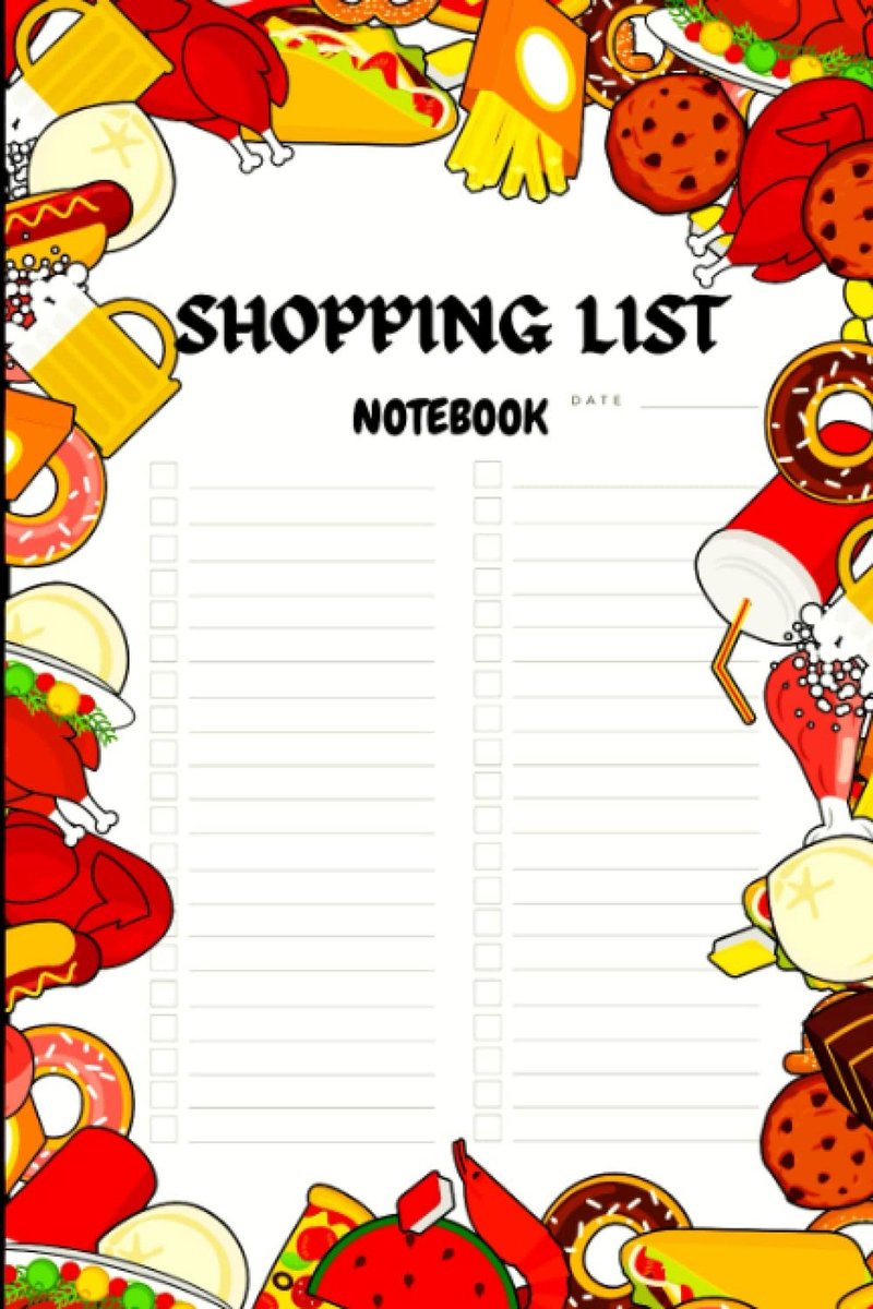 List Notebook: Useful Food & Shit Grocery List Notebook/ Menu Planning Pages with Weekly Grocery Shopping List