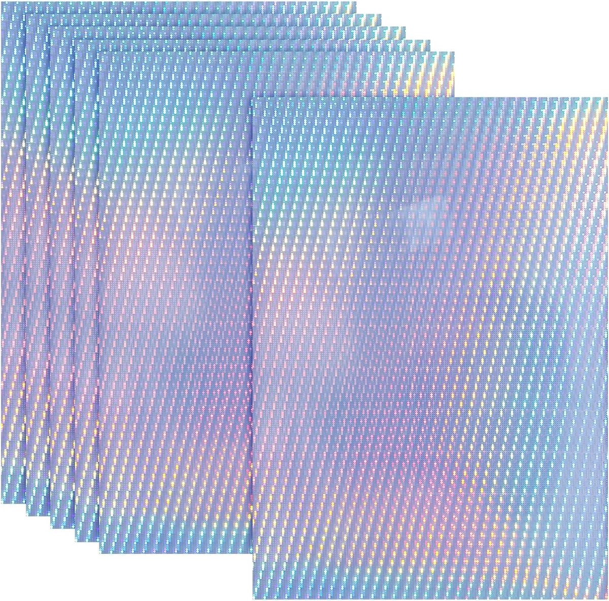 30 x 20 cm afdrukbaar holografisch stickerpapier, 6 vellen vinyl stickerpapier A4 waterdicht snel sticker voor laserprinter inkjetprinter, gloeilamp patroon