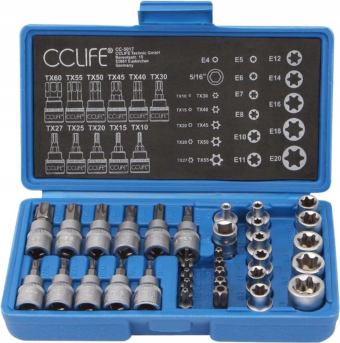 34-delige Torx dop- en bitset met koffer