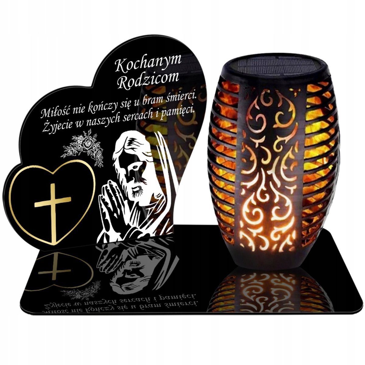 Zonne-LED Znicz met Vlam-effect - XL Grafdecoratie