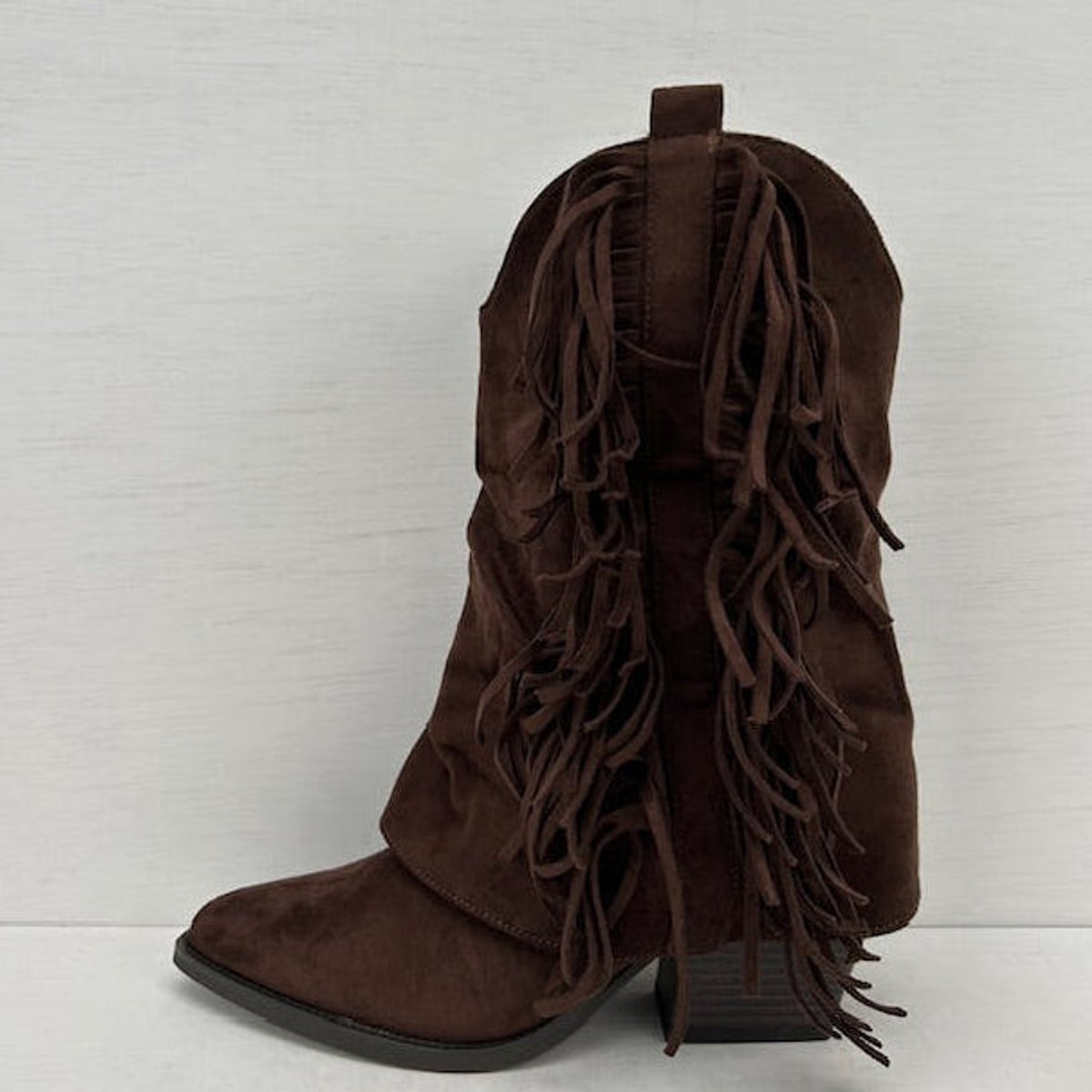 Leuke suèdine cowboylaarzen met franjes bruin Bruin / 36