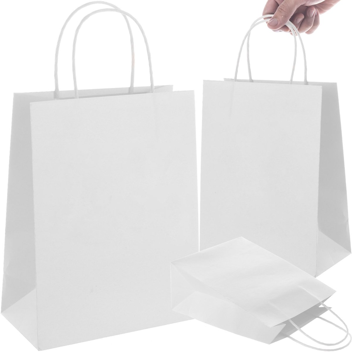 Papieren Cadeautas A5 Wit 22,5x8x18cm - 1 Stuk - Eco Kraft