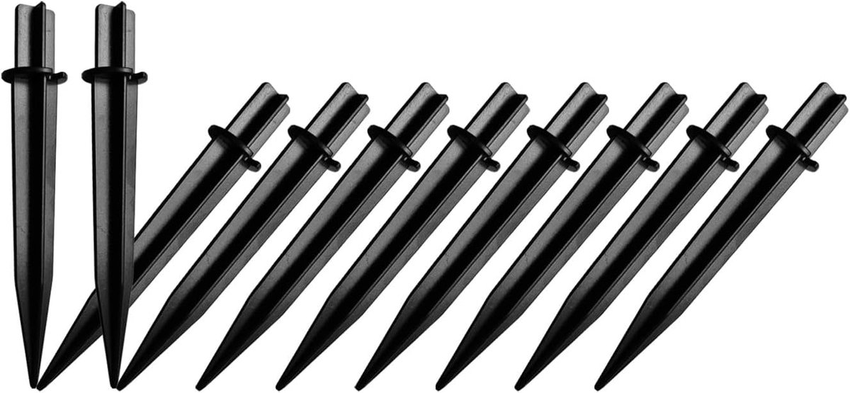 Set van 10 vervangende grondpennen voor solarlampen (geschikt voor een binnendiameter van 0,49 inch) – Versterkte kunststof grondpennen voor solar-aarvormige lampen, tuinpaden en kerstdecoratie in de tuin.