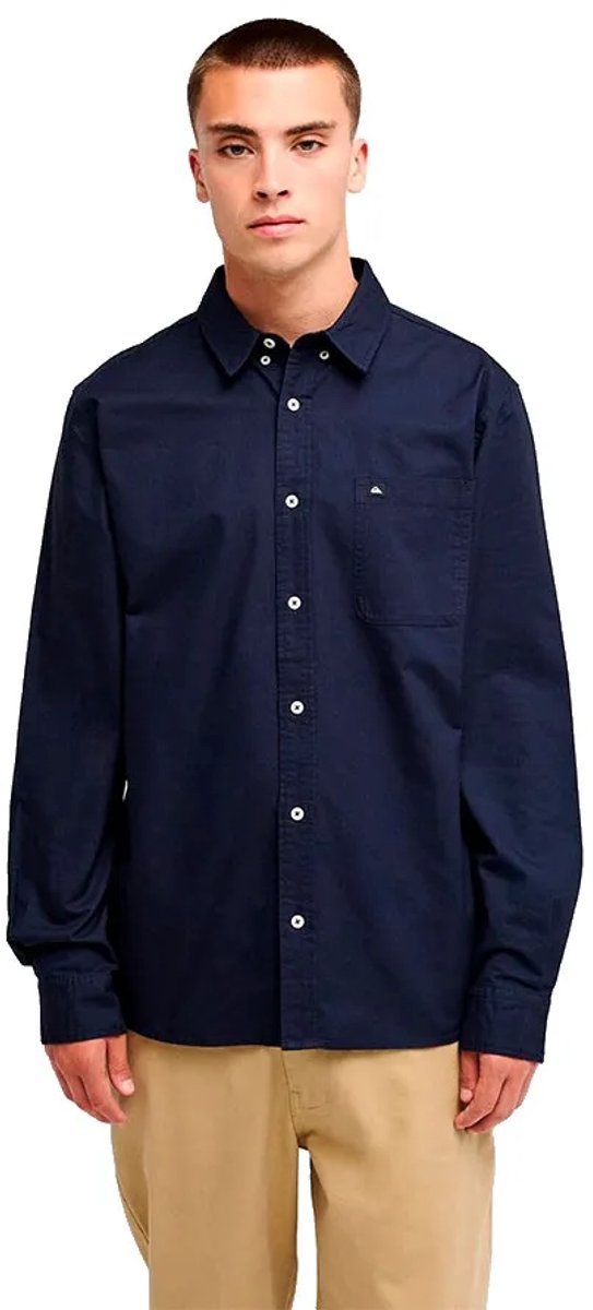 Quiksilver Smoke Trail Oxford Overhemd Met Lange Mouwen L Man Blauw