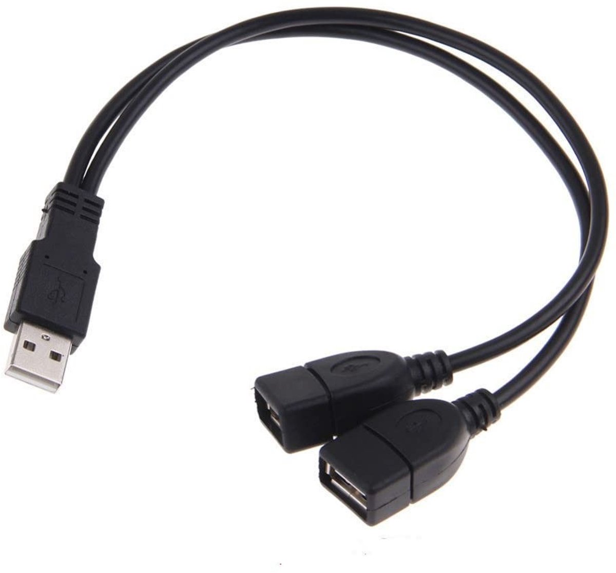 SolidKeus - Y-Splitter Adapter USB A Plug naar 2 x USB A Socket 30 cm