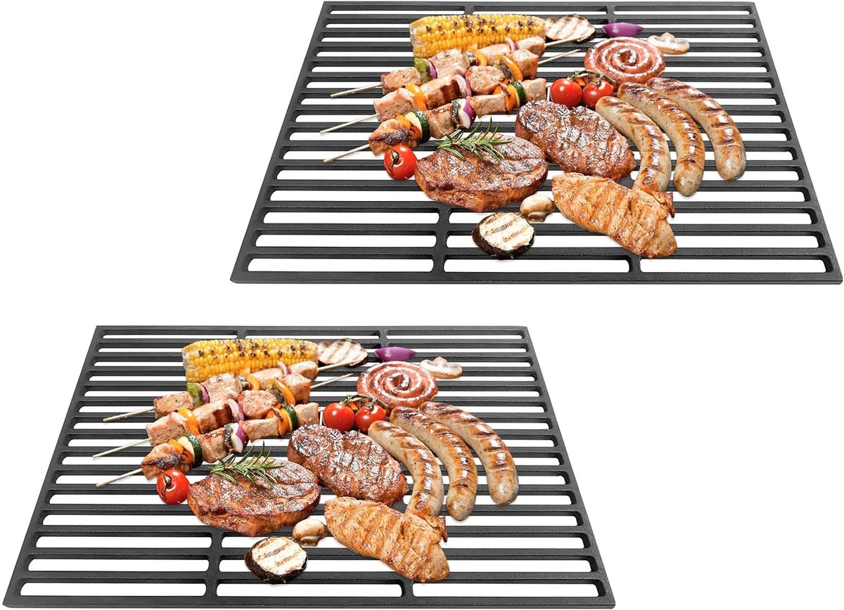 SolidKeus - Set van 2 Gietijzeren Grillroosters voor Barbecue