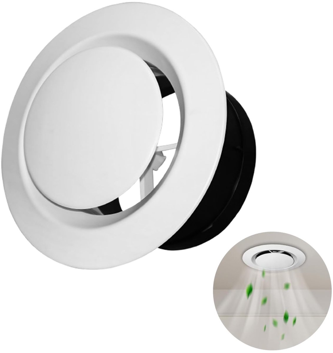 SolidKeus - Verstelbaar Ventilatierooster 75 mm voor Huishoudelijk Gebruik