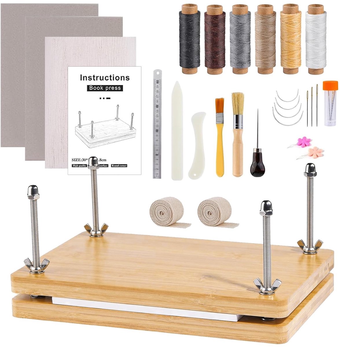 SolidKeus - Multifunctionele Houten Boekpers Set voor Boekbinding