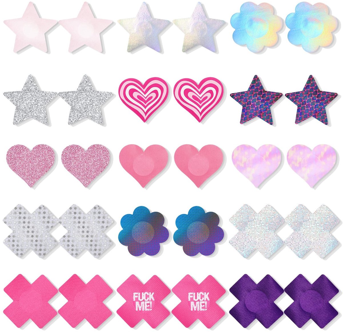 SolidKeus - 12 Pairs Zelfklevende Tepelstickers in Verschillende Kleuren