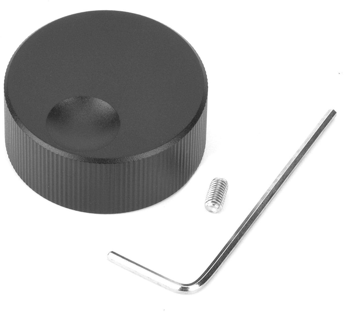 Volume Regelknop voor Luidsprekers, Toonregeling en Geluidsaanpassing, 32x13mm Zwarte Matte Aluminium Knop voor 6mm Potentiometer