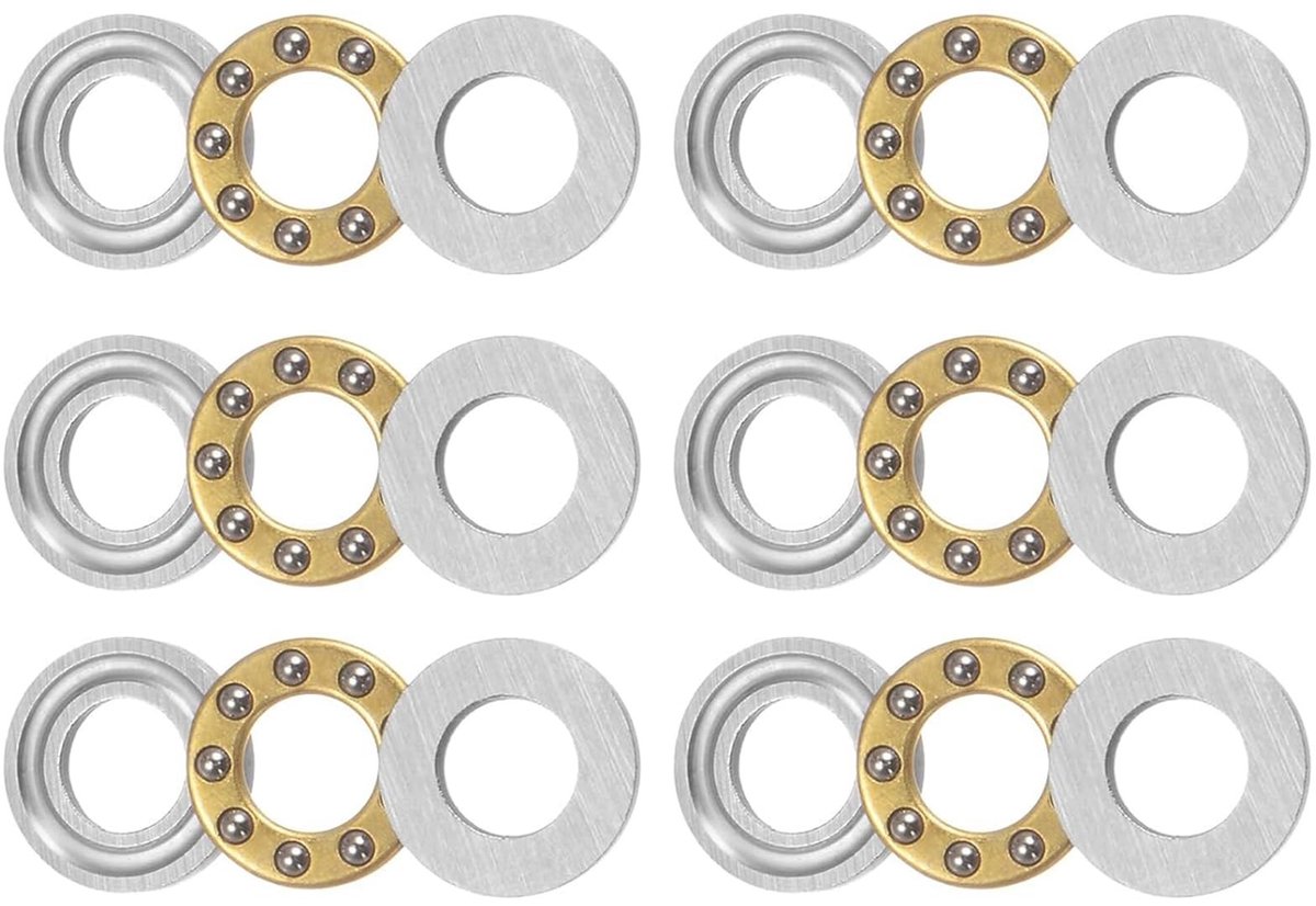 SolidKeus - Set van 6 Miniatuur Kogellagers met Sluitringen