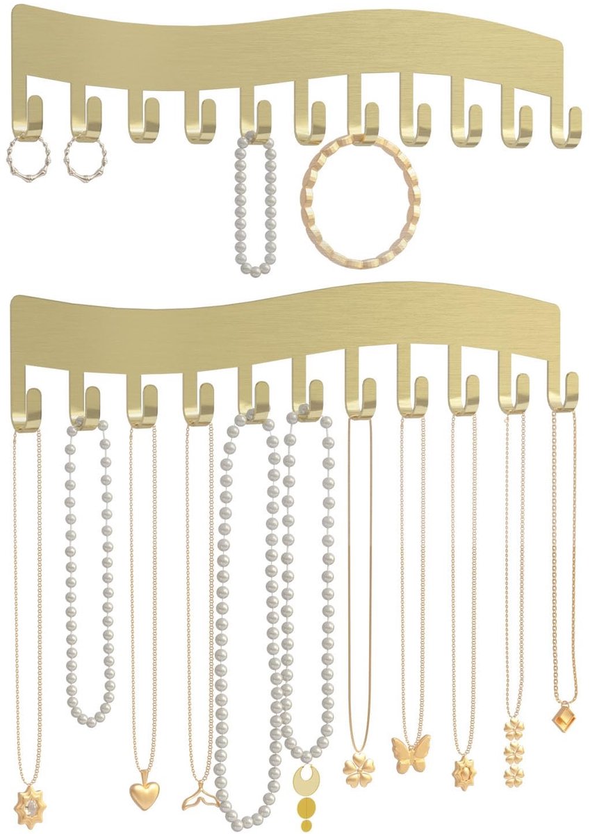 SolidKeus - Wand Kettinghouder voor Sieraden Opslag