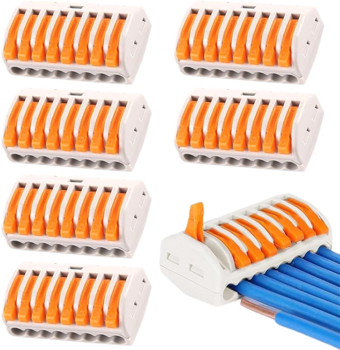 SolidKeus - 6 Stuks Elektrische Connectoren Set met Hefmechanisme