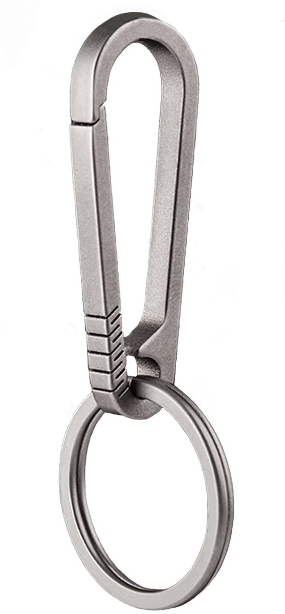 SolidKeus - Mini Titanium Karabijnhaak met Sleutelhanger voor Outdoor Activiteiten