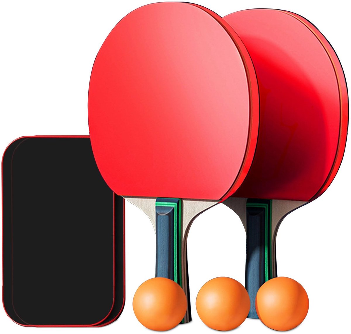 SolidKeus - Tafeltennisbat Set met 2 Rackets en 3 Ballen