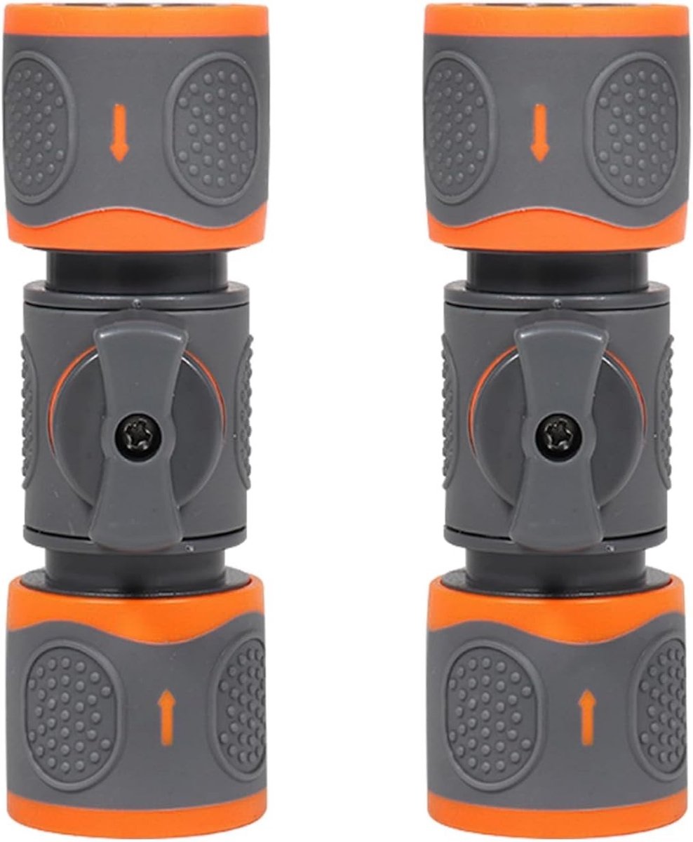 SnelShoppen - 2x Waterslangconnectoren met Afsluitventiel - Tuinslangaansluitingen voor Tuin, Auto, Keuken en Reiniging - Ideaal voor Sproeiers en Hog