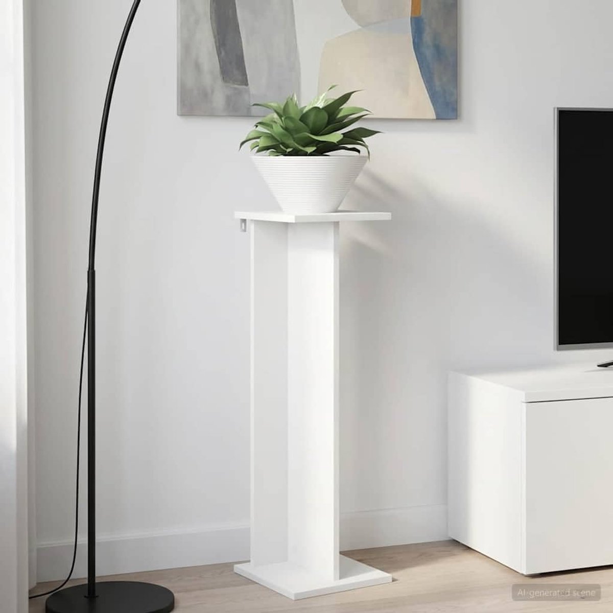 Plantenstandaard, wit, 25 x 25,5 x 80,5 cm, van houtmateriaal, meerdere verdiepingen voor woonkamer, ruimtebesparend design voor binnenruimtes, eenvoudige montage met twee personen
