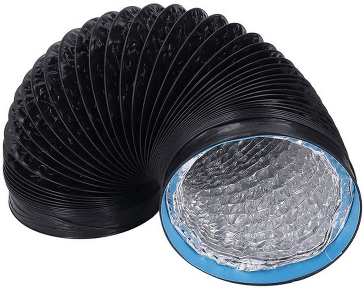 Isolerende Ventilatie Slang voor Droger, 7 inch Flexibele Duct van Versterkt PVC en Aluminiumfolie, Geluidsreductie voor HVAC, Keuken, Badkamer en Kweekhuis, 2 Meter Lang