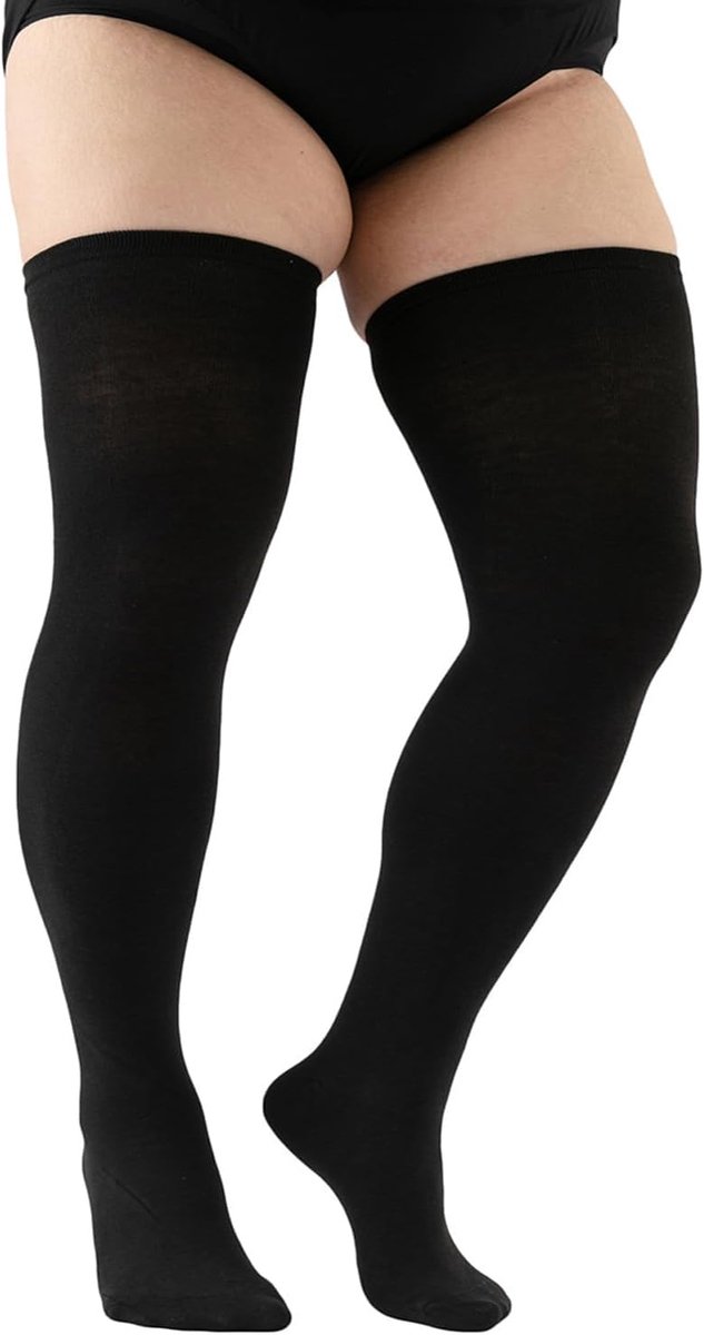 Hoge Sokken Grote Maat Dames Sokken Boven de Knie Zwarte Dames Knie Hoge Panty Anti-slip Extra Lange Sokken