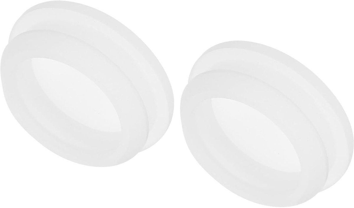2 stuks gatstoppen van siliconen, montagediameter 34,6 mm, smalle groefbreedte 5 mm, ronde plaat, afdichting, transparant