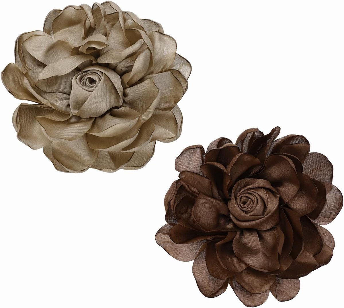 Broches Pinnen, Doek Roos Bloem Grote Broche Sierlijke Satijnen Camellia Revers Pinnen voor Vrouwen Pak Jurk, 10cm, Metaal, Edelsteen