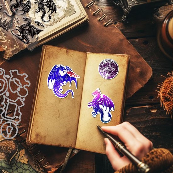 2 Stks Draak en Maan Clear Stempels en Snijmallen Siliconen Clear Stempels Kaarten en Metalen Die Cuts Voor Kaarten Maken En Diy Embossing Scrapbooking — afbeelding 2