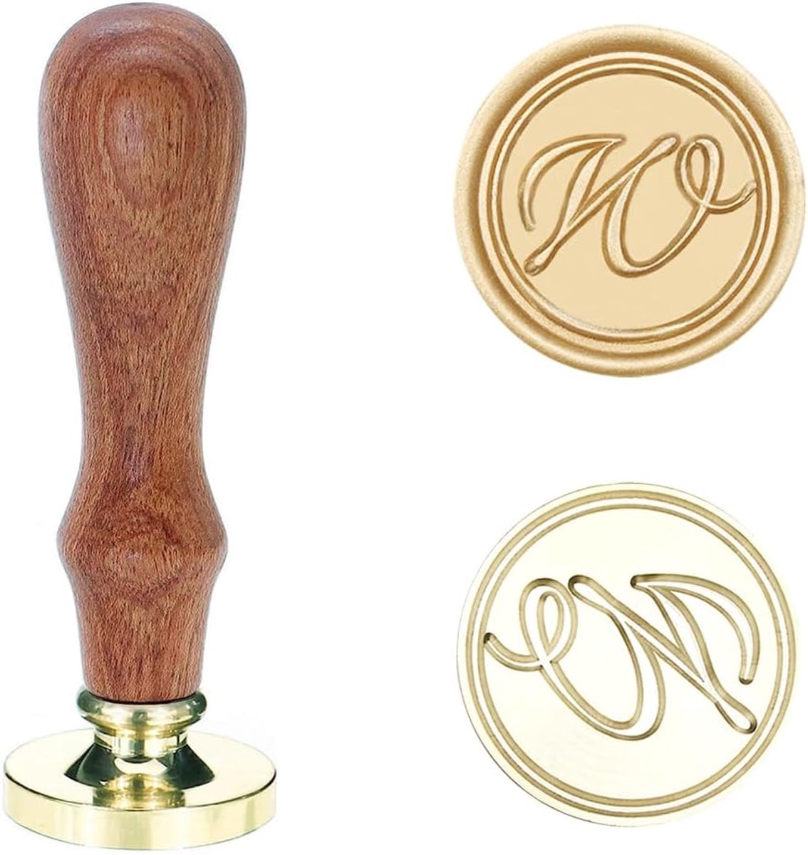 Zegelwas alfabet W 25 mm, retro zegel met initialen voor uitnodigingen voor bruiloft, jubileum, doop, afstudeerfeest, geschenkverpakking (initialen W)