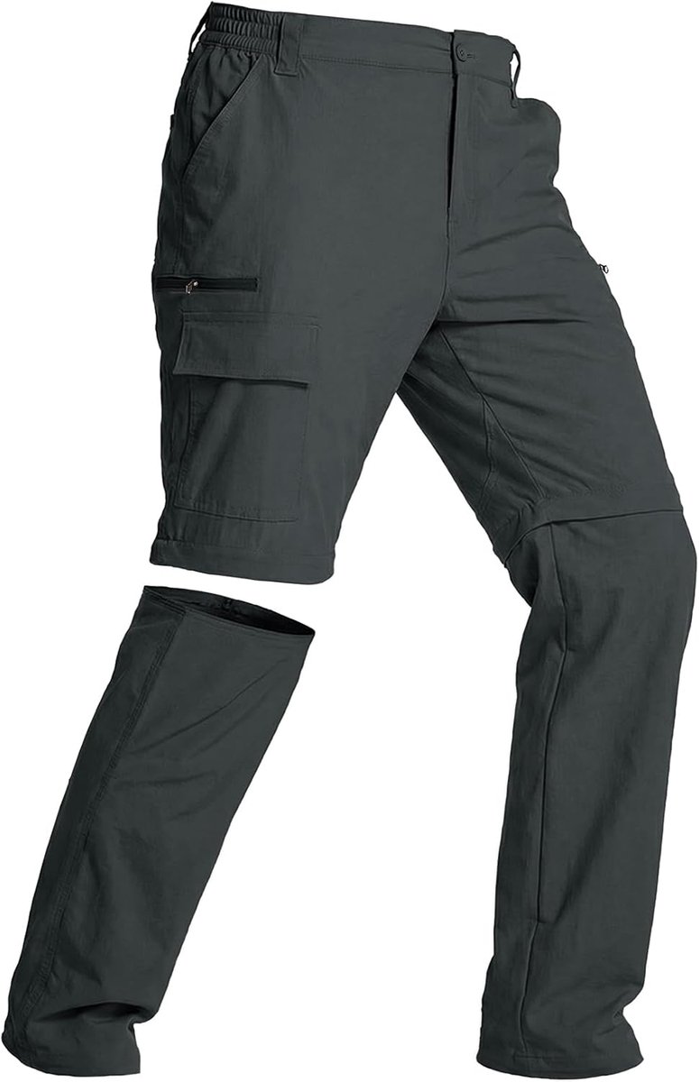 Broek Afritsbaar, Outdoor Broek Zomer Licht Ademend Snel Drogend Wandelen Trekking, Cargo Broek met 6 Zakken voor Hiken, Fietsen, Reizen, Kamperen