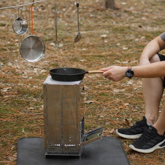 Opvouwbare raketkachel Camping roestvrijstalen draagbare overlevingskeuken — afbeelding 4