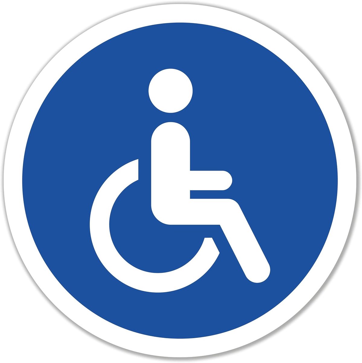 Gehandicapten, rolstoel, autostickers, Ø 9,5 cm, gehandicaptenbord, rolstoelgebruiker, wc-deursticker met uv-bescherming voor binnen en buiten, 4 stuks