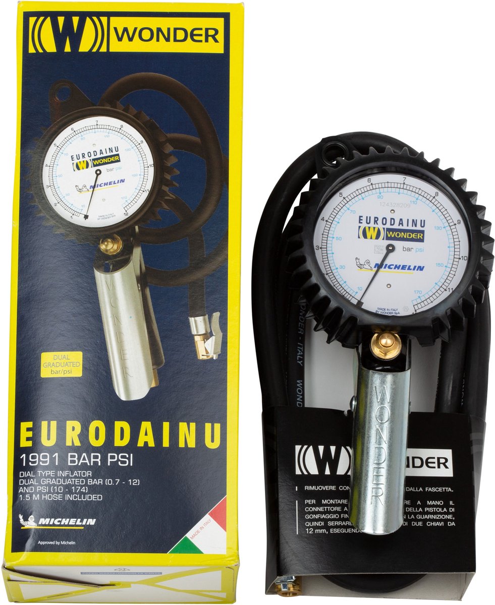 Wonder Eurodainu 1991CEE bandenpomp met manometer 0,7 tot 12 bar