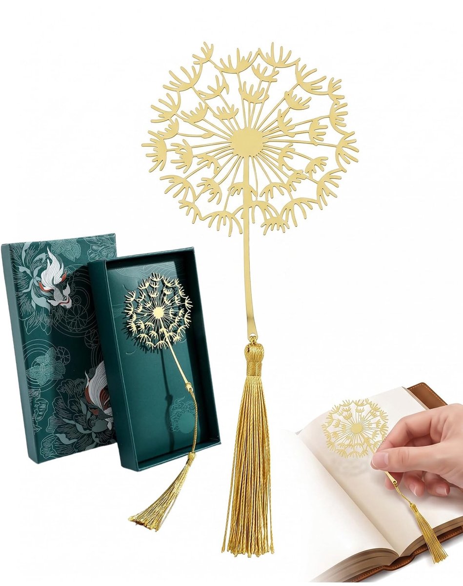 Omgoods - Metalen Paardenbloem Bladwijzer met Geschenkdoos