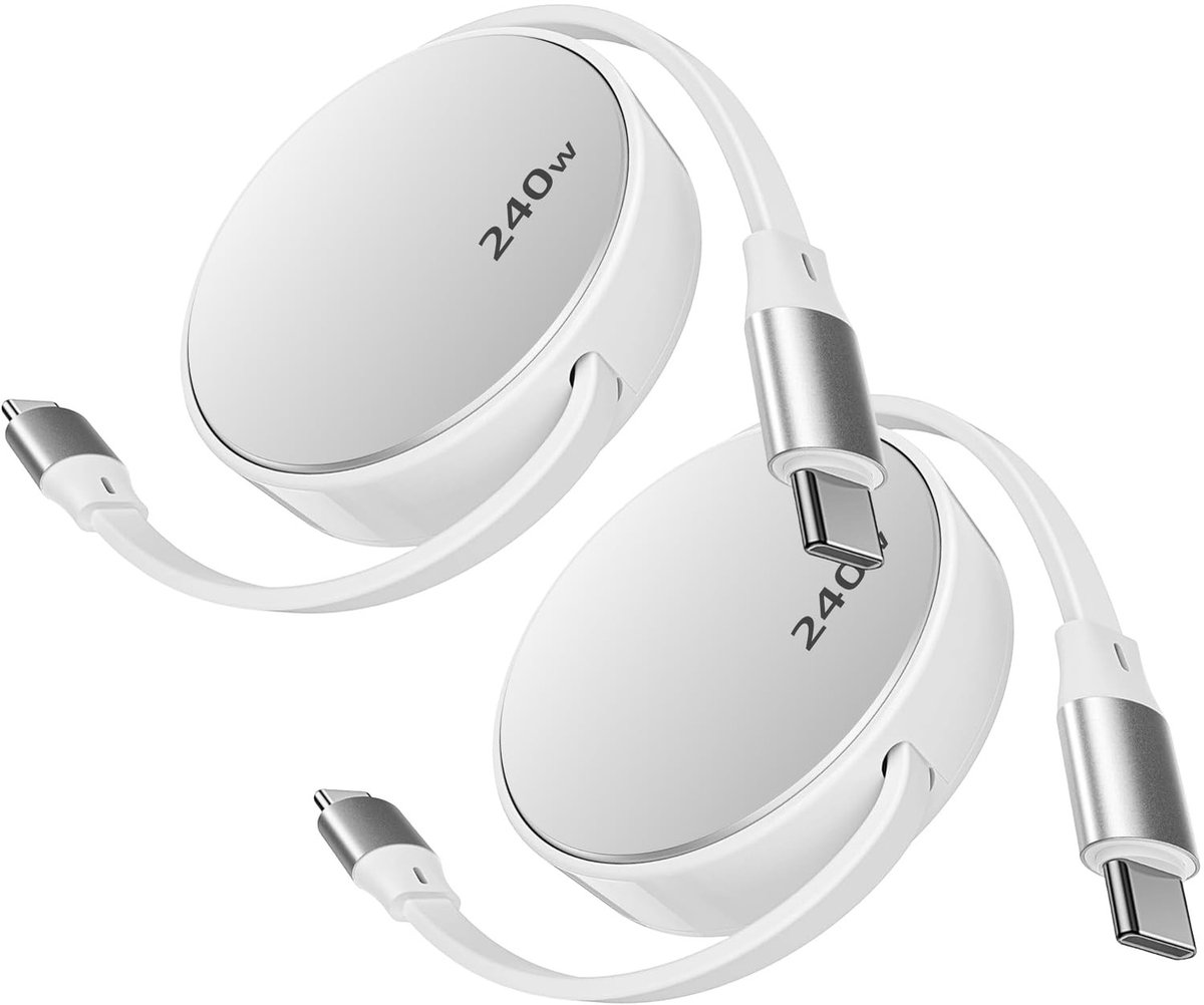 Omgoods - Retractable USB C naar USB C Oplaadkabel 2-Pack