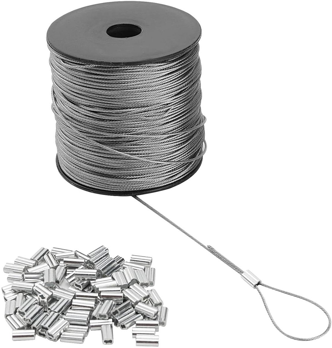 Roestvrij staaldraad - Vliegtuigkabel - Hangende objecten - 7x7 streng kern - 122 meter - Zilver