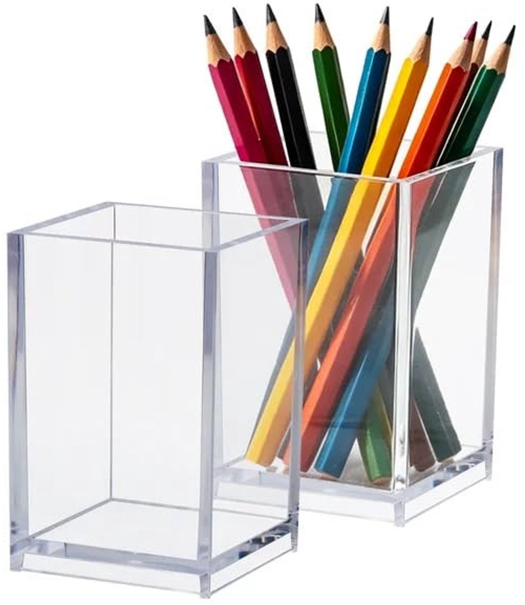 SolidKeus - Transparante Acryl Pennenhouder, 2 Stuks