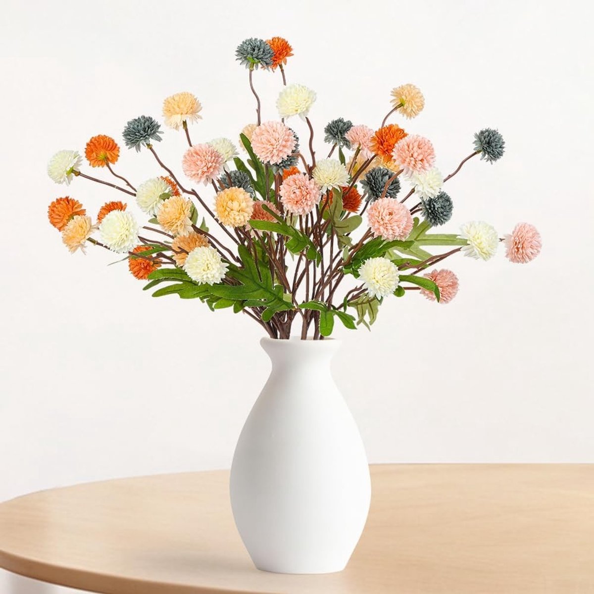 Kunstmatige Hortensia Bloemen met Lange Steel, 10 Stuks Nepp bloemen voor Herfst Decoratie, Bruiloft en Kantoor Versiering (Multicolor)