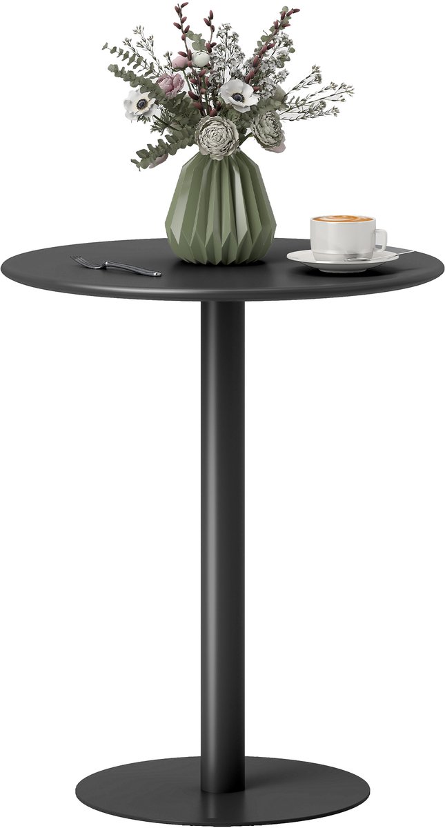HOMCOM Dining Table-Stahl-60L x 60B x 72H cm-Schwarz
