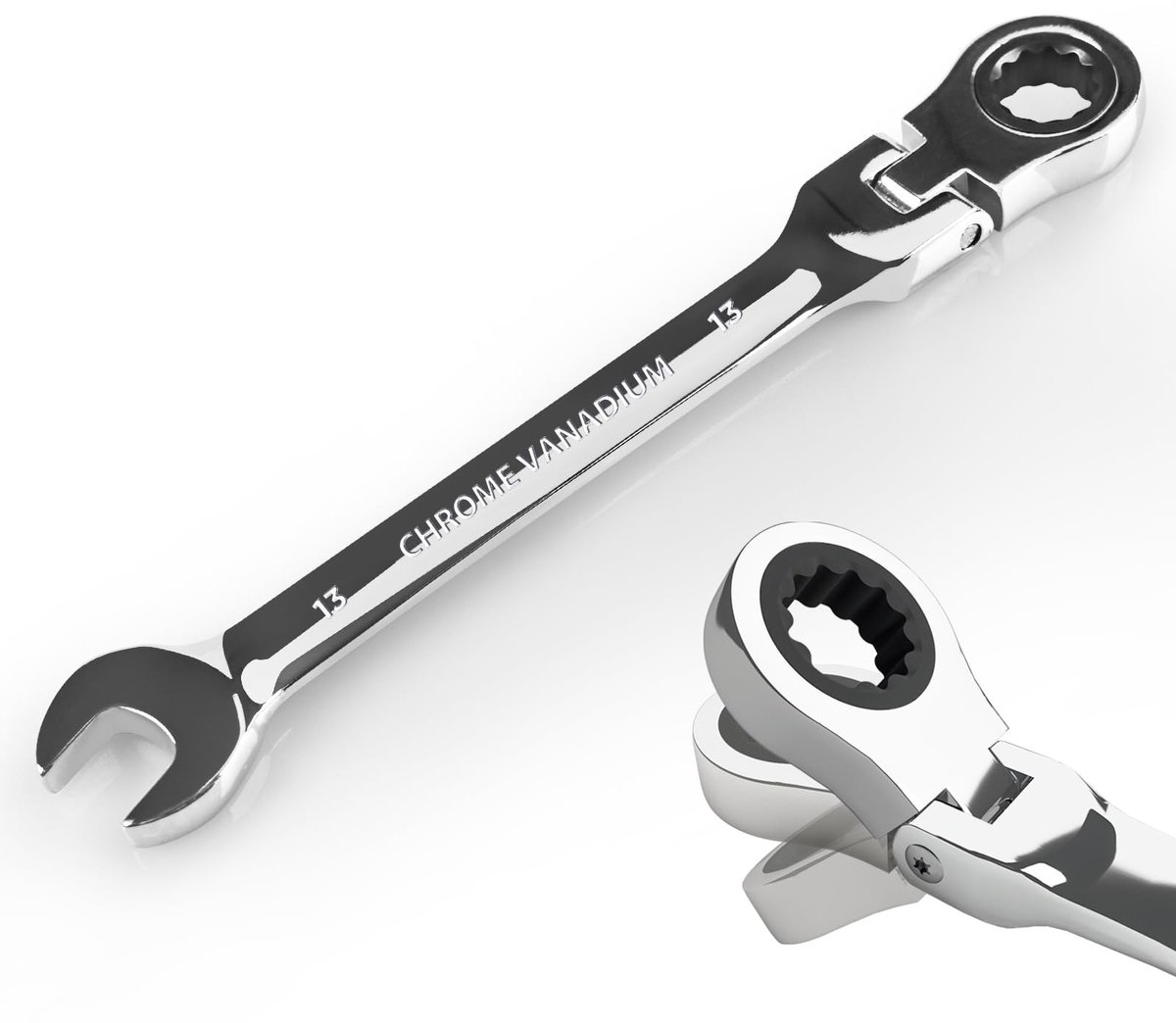 SolidKeus - Flexibele 13 mm Ratelsleutel met 72 Tanden