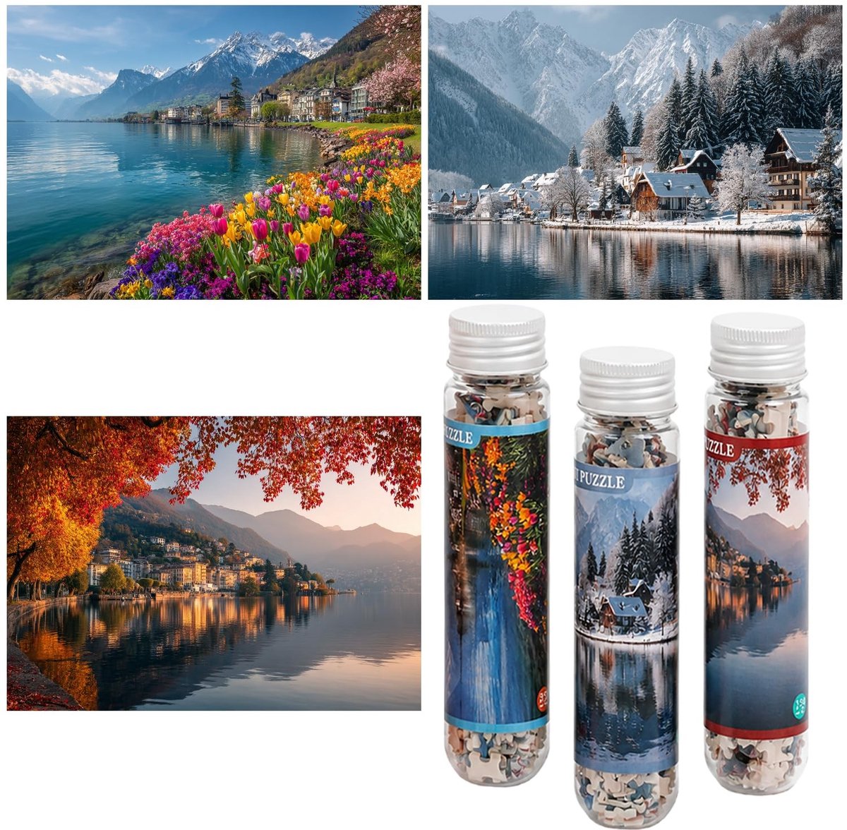 SolidKeus - Kleine Puzzels voor Volwassenen met 150 Stukjes, 3 Stuks