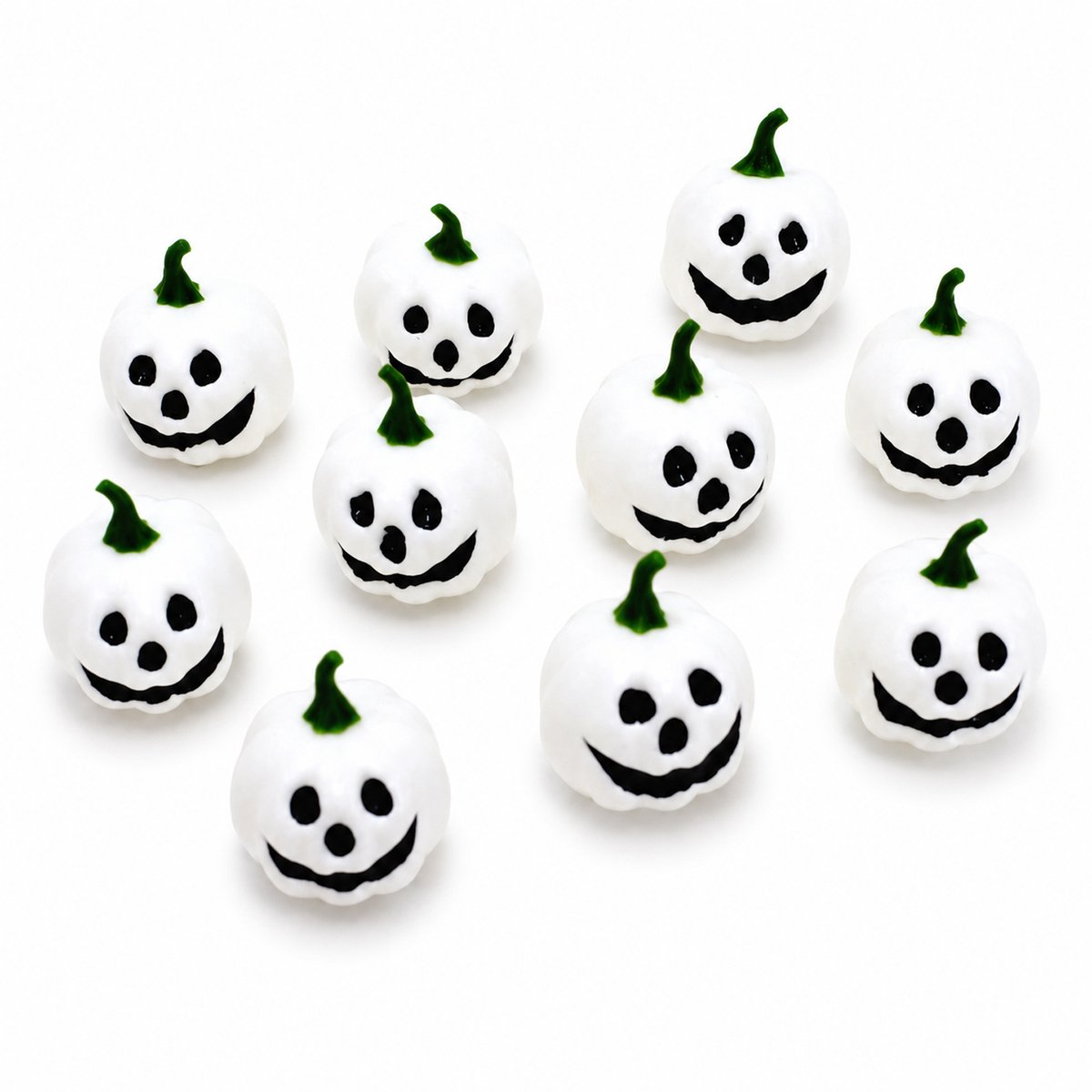 Pompoendecoraties - 10 Stuks Imitatiepompoenen - Kunstmatige Pompoen - Decoratie voor Thanksgiving en Herfst - Geschikt als Halloween Decoratie - Wit
