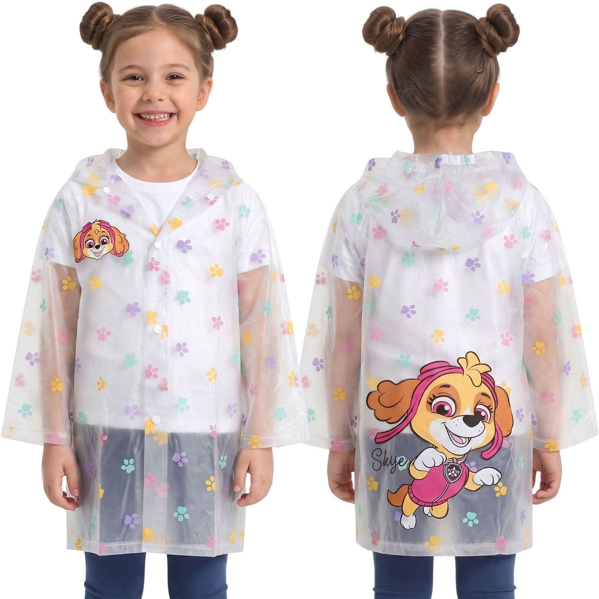 Paw Patrol Transparante, meisjes regenjas MET CAPUCHON, cape VOOR MEISJES 98/104