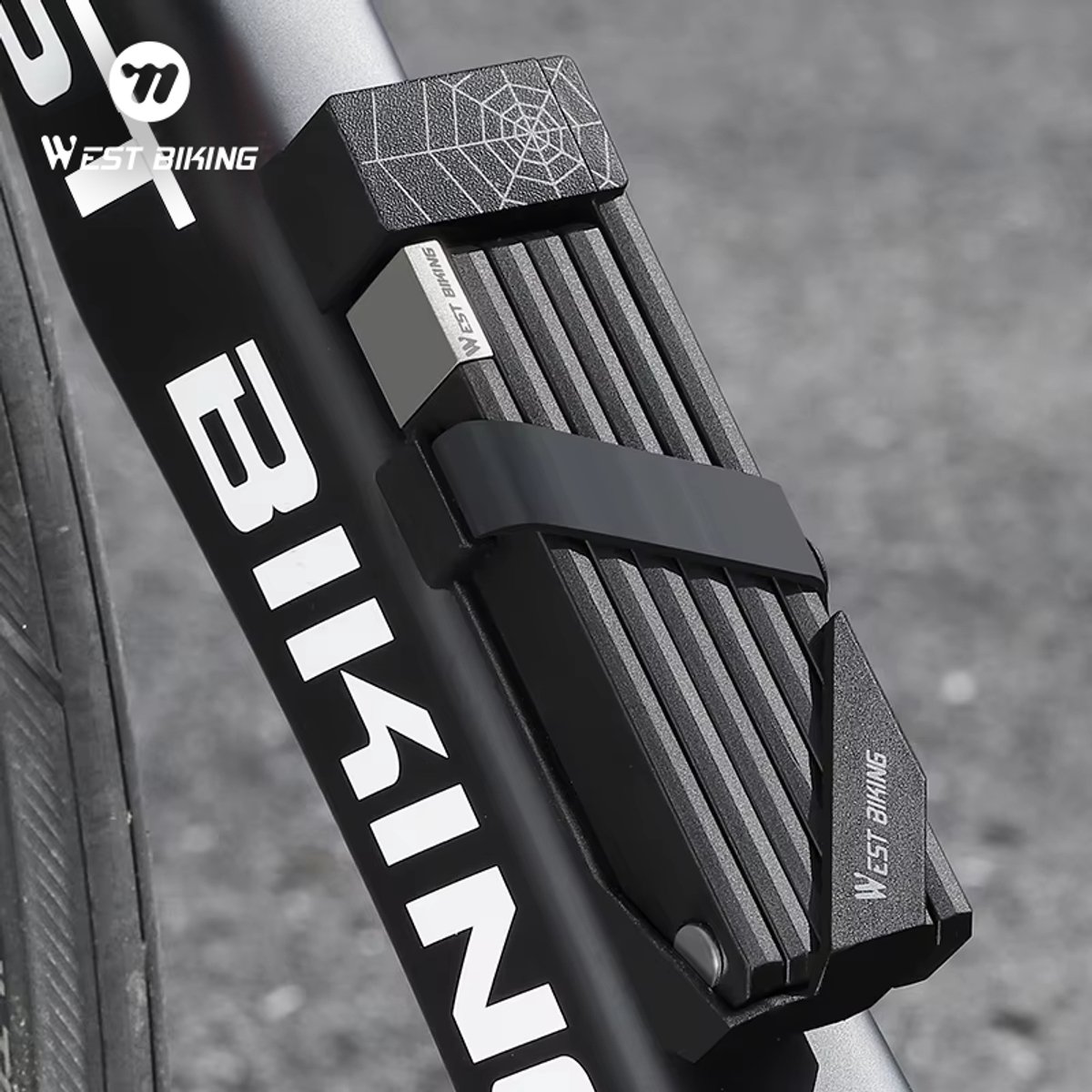 WEST BIKING Opvouwbaar Fietsslot – 67 cm – Compact Vouwslot met Framehouder & 2 Sleutels – Waterbestendig – Fiets, E-bike & Mountainbike – Zwart