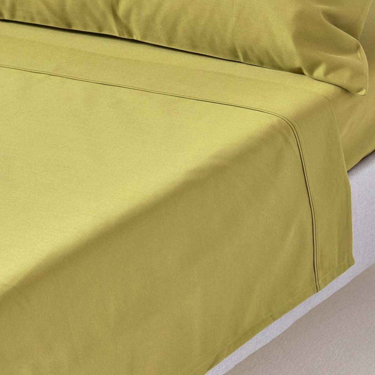 1000 Draadtelling Egyptisch Katoen Groen Plat Laken Tweepersoons Luxe Bedlaken