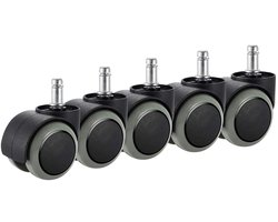 Caster wielen, PChero 5 Packs Meubelwielen, Fit IKEA Stoel ALLEEN (steel Diameter: 10 mm, steel lengte: 22 mm) - Heavy Duty 300 lbs