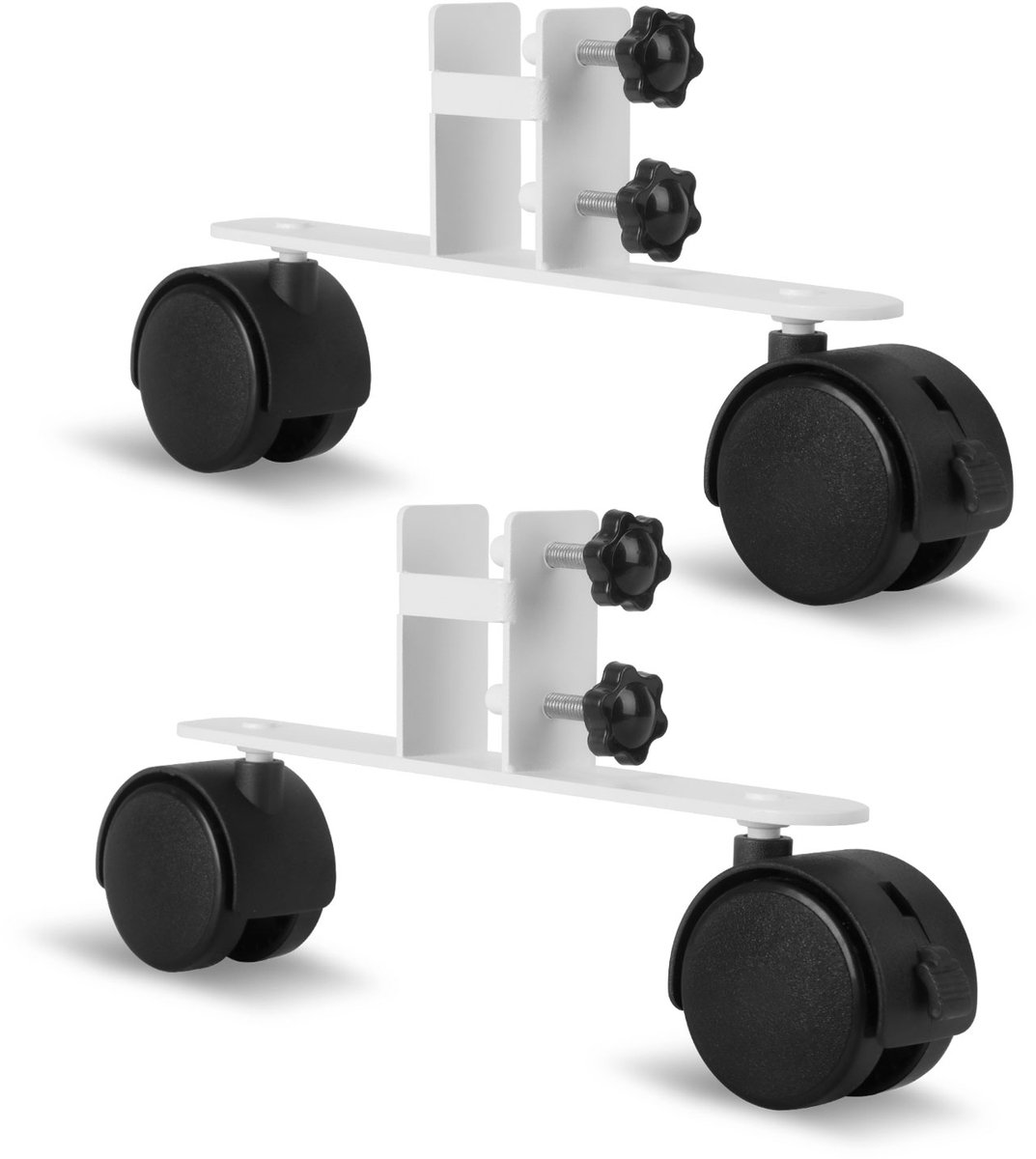 Set van 2 wieltjes voor infraroodverwarming, universele verrijdbare standaard, 360°-wieltjes met rem, tot 3,5 cm