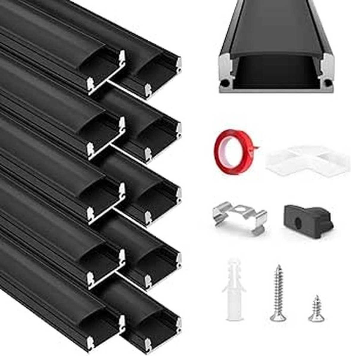 SolidKeus - LED Aluminium Profiel met Diffuser en Bevestigingsmateriaal 10m